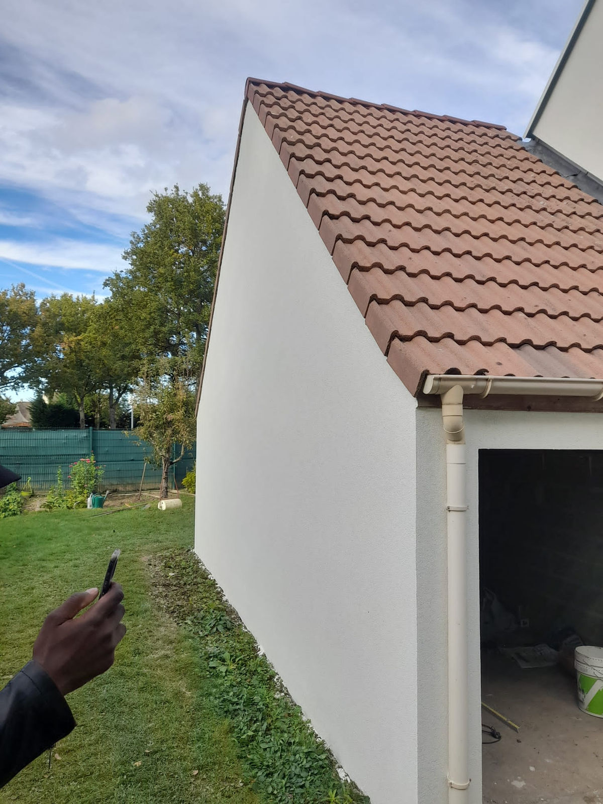 Vaux-le-Pénil : pignon du garage après travaux