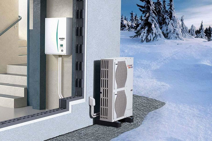 Pompe à chaleur air-eau&nbsp;: module intérieur et unité extérieure